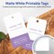 2" x 3-1/2" Rectangle Rounded Corners, Matte White Printable Tags